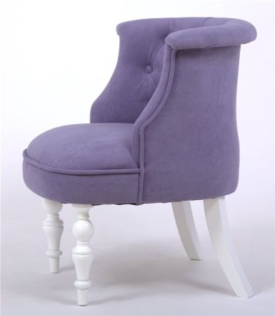 Кресло Бархат эмаль белая, RS 13 лавандовый