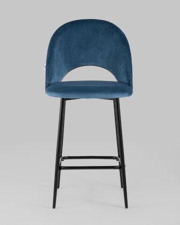 Стул полубарный Меган велюр пыльно-синий 2 шт.