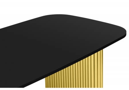Стол деревянный Бавария B 200 х 90 черная пленка шагрень, золото