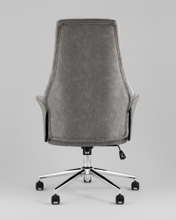 Кресло офисное TopChairs Neoma светло-серый экокожа ткань