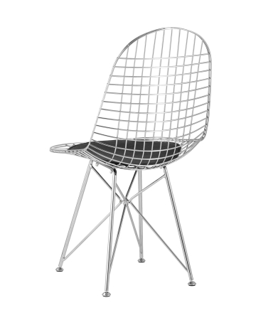 Стул обеденный Eiffel хромированный с черной подушкой