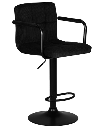 Стул барный KRUGER ARM BLACK черный вельвет