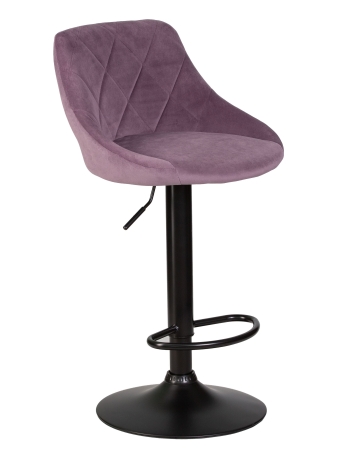 Стул барный LOGAN черный пудрово-сиреневый велюр MJ9-52
