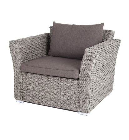 Кресло "Капучино" из искусственного ротанга (гиацинт), цвет серый