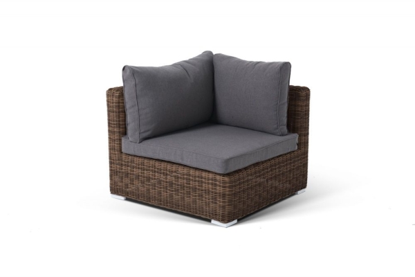 Модуль диванный "Лунго" угловой с подушками, цвет коричневый