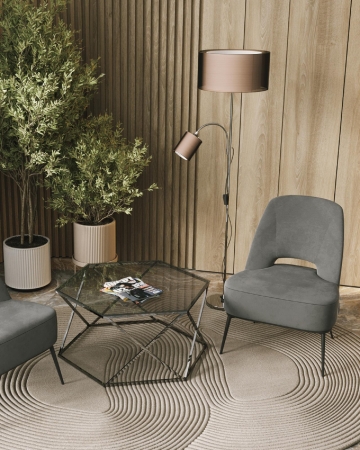 Кресло лаунж Бостон велюр темно-серый