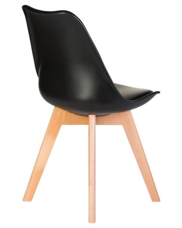 Стул обеденный JERRY SOFT ножки светлый бук сиденья черный B-03