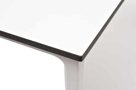 "Малага" обеденный стол из HPL 90х90 см, молочный, каркас белый