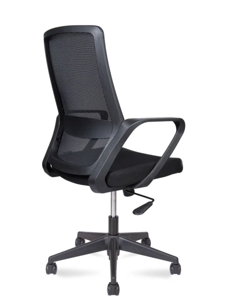 Кресло офисное Pino LB черный, ткань и пластик, мягкое сиденье, с подлокотниками Кресло офисное Pino LB черный, ткань и пластик, мягкое сиденье, с подлокотниками