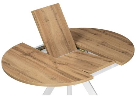 Стол деревянный Трейси 90(120)х90х76 дуб вотан, белый