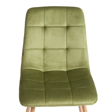 Стул CHILLY зеленый, велюр и металл, мягкое сиденье, без подлокотников