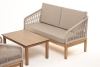 "Канны" лаунж-зона 4-местная из роупа со столиком "Канны" цвета "дуб", основание дуб, роуп бежевый