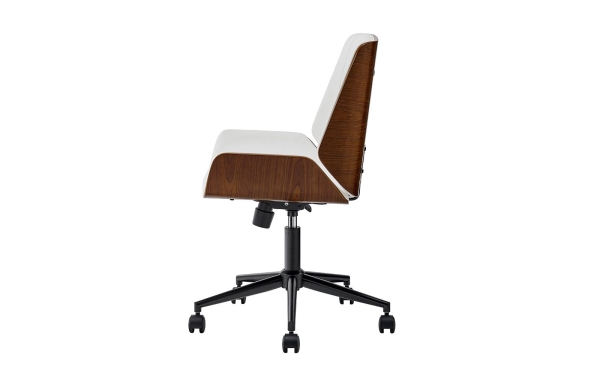 Кресло JY6264X-B белый PU и орех и черный