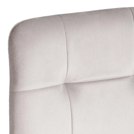 Стул CHILLY светло-серый с белыми ножками, велюр и металл, мягкое сиденье, без подлокотников