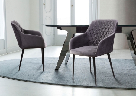 Стул с подлокотниками Robert бархат антрацит