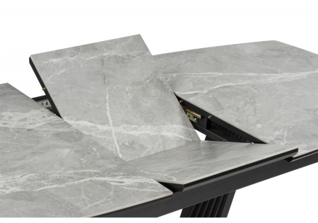 Керамический стол Вейл 160(205)х89 larka grey, черный