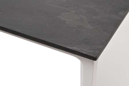 "Малага" обеденный стол из HPL 90х90 см, серый гранит, каркас белый