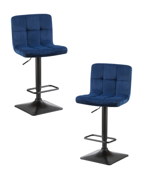Набор 2 шт Стул барный DOMINIC, синий велюр (MJ9-117)