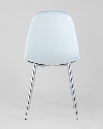 Стул Валенсия велюр пыльно-голубой хромированные ножки