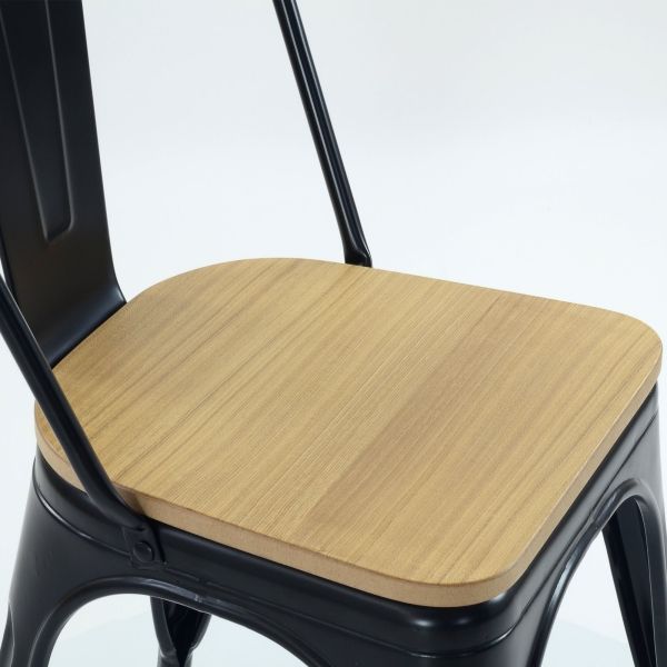 Стул Tolix style Wood черный