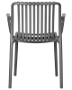Стул WALTER ARM серый, пластик, твердое сиденье, с подлокотниками