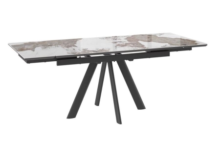 Стол с керамическим покрытием Джейтон-140 серый, черный 140(30+30)х85