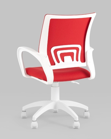 Кресло офисное ST-BASIC-W TopChairs красная ткань крестовина белый пластик фото в интернет-магазине Stoolmarket