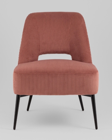 Кресло лаунж Бостон велюр рельефный коралловый