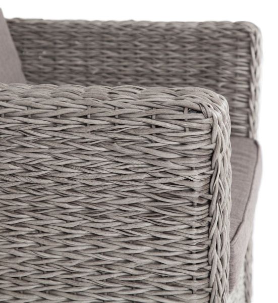 Кресло "Капучино" из искусственного ротанга (гиацинт), цвет серый