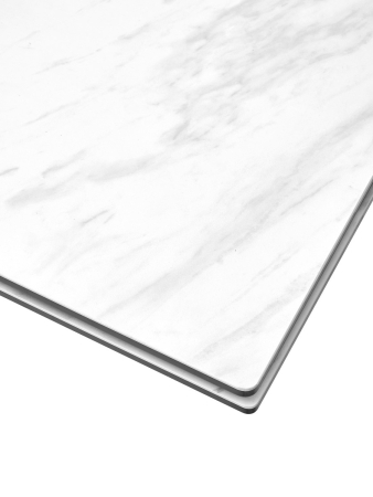 Стол BELLUNO 160 MARBLES KL-99 белый мрамор матовый итальянская керамика, белый каркас