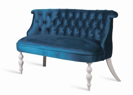 Диван Бархат эмаль белая, 34 - королевский синий
