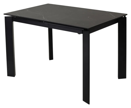 Стол CORNER 120 MATT BLACK MARBLE SINTERED STONE/ BLACK