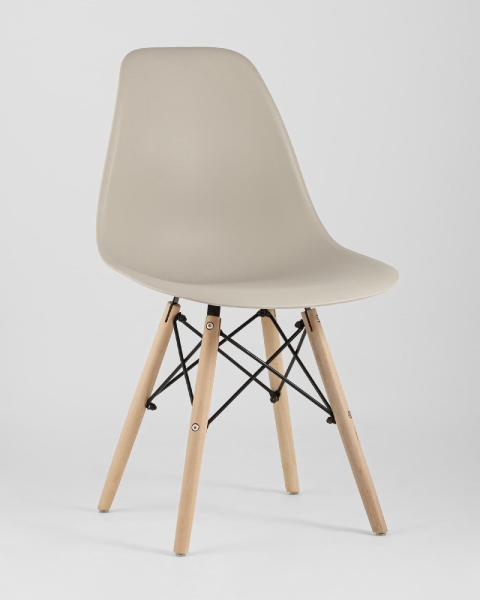 Стул Eames Style DSW бежевый (разборный каркас)
