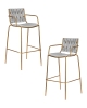 Набор 2 шт Стул барный MILLER GOLD, cветло-серый велюр (135-37)