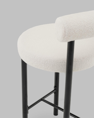 Стул полубарный Флорео букле молочный