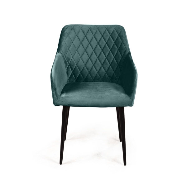 Стул с подлокотниками Robert бархат зеленый