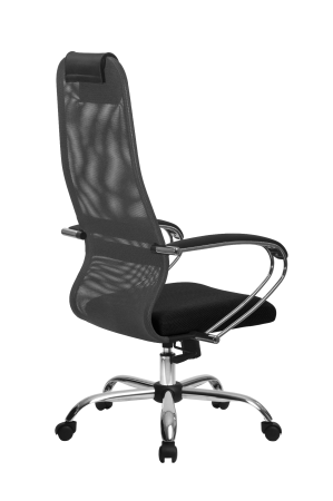 Компьютерное кресло SU-B-8 серый, с подлокотниками, крестовина