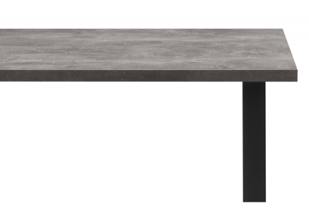 Стол деревянный Лиман 140 х 80 бетон светлый, черный матовый