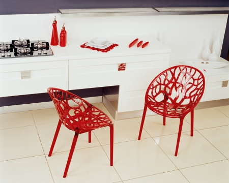 Кресло прозрачное Crystal красный