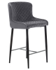 Стул полубарный CHRISTIAN'65 черные ножки, темно-серый велюр V108-91