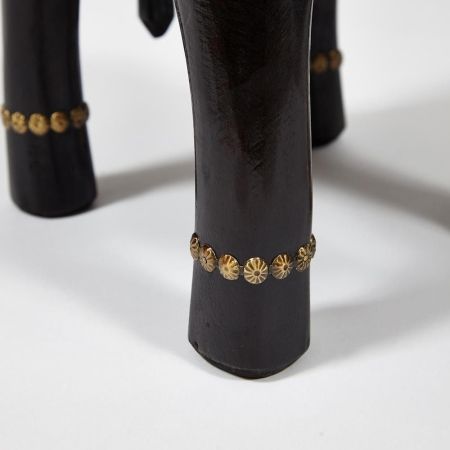 Столик Secret De Maison GOLDEN SLON (ND-006) дерево манго, латунная чеканка, 40х30х31 см, этническая роспись