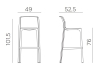 Стул пластиковый барный Net Stool белый Стул пластиковый барный Net Stool белый