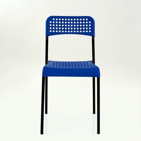 Стул UNO темн-синее сиденье, корпус черный стопируемый