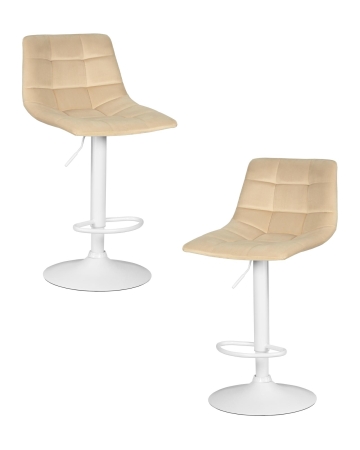 Набор 2 шт Стул барный TAILOR WHITE, бежевый велюр (MJ9-10)