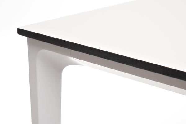 "Малага" обеденный стол из HPL 90х90 см, молочный, каркас белый