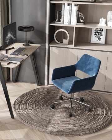 Кресло офисное Ross велюр синий