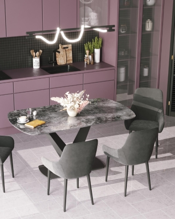 Стул Диана велюр серый