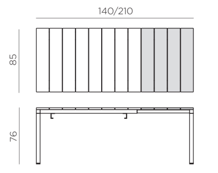 Стол пластиковый раздвижной Rio 140 Extensibile тортора