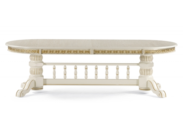 Стол деревянный Кассиль крем, золотая патина