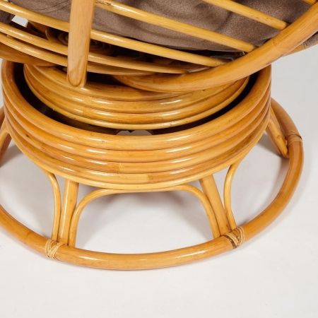 Кресло-качалка "PAPASAN" w 23 и 01 B с подушкой, мед, экошерсть коричневый, 1811-5 фото в интернет-магазине Stoolmarket